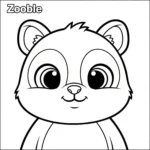 coloriage Gros Plan sur un Zooble Amical a dessiner et imprimer