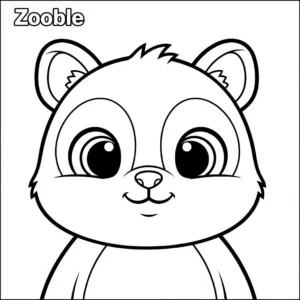 coloriage Gros Plan sur un Zooble Amical a dessiner et imprimer