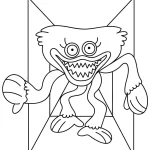 coloriage Huggy Wuggy à imprimer pour enfant de 4 ans
