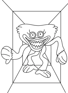 coloriage Huggy Wuggy à imprimer pour enfant de 4 ans