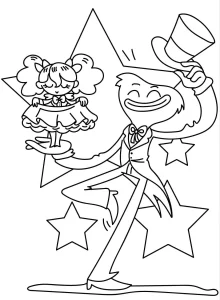 coloriage Huggy Wuggy pour enfants a imprimer