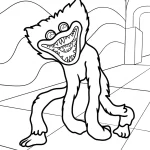 coloriage Huggy Wuggy à imprimer kawaii