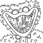 coloriage Huggy Wuggy et découpage à imprimer