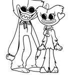 coloriage Huggy Wuggy à imprimer pour enfant de 2 ans