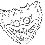 coloriage Huggy Wuggy pour enfants a imprimer