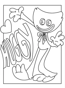 coloriage Huggy Wuggy à imprimer pour enfant de 7 ans