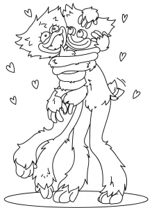 coloriage Huggy Wuggy à imprimer pour enfant de 7 ans