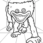 coloriage Huggy Wuggy à imprimer pour enfant de 8 ans