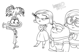 coloriage Inside Out 2 de pour enfants