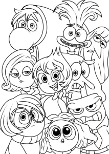 coloriage Inside Out 2 pour enfant de 4 ans