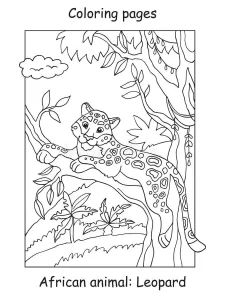 coloriage Leopard à imprimer pour enfant de 9 ans