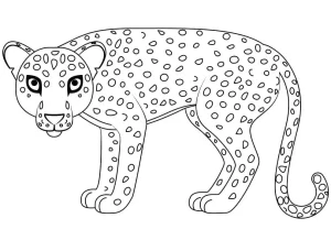 coloriage Leopard à imprimer pour enfant de 7 ans