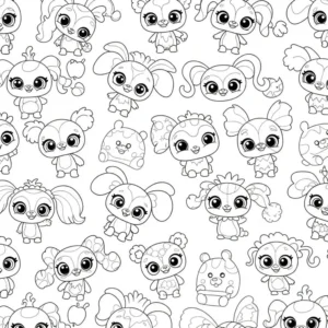 coloriage Motif de Zoobles à imprimer pour enfant de 3 ans