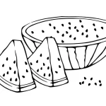 coloriage Pastèque et decoupage a imprimer gratuit