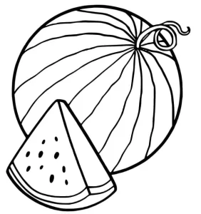 coloriage Pastèque gratuit