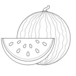 coloriage Pastèque gratuit en ligne