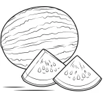 coloriage Pastèque a imprimer pour enfant de 4 ans