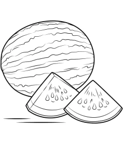 coloriage Pastèque a imprimer pour enfant de 4 ans