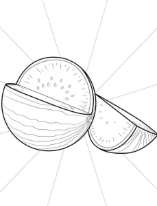 coloriage Pastèque à imprimer pour enfants