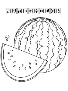 coloriage Pastèque pour enfants a imprimer gratuit
