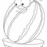 coloriage Pastèque pour enfant de 2 ans