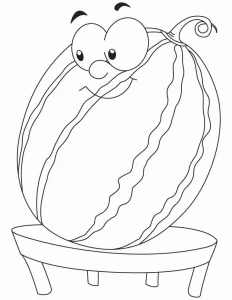 coloriage Pastèque pour enfant de 2 ans