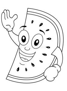 coloriage Pastèque gratuit à imprimer