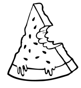 coloriage Pastèque gratuit pour enfants