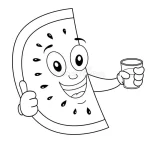 coloriage Pastèque a imprimer gratuitement