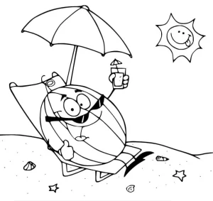 coloriage Pastèque à imprimer pdf
