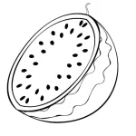 coloriage Pastèque gratuit