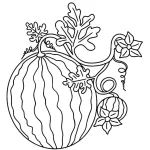 coloriage Pastèque et decoupage