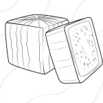 coloriage Pastèque et découpage à imprimer
