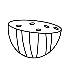 coloriage Pastèque et découpage à imprimer