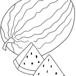 coloriage Pastèque pour enfants à télécharger
