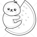 coloriage Pastèque pour enfants a imprimer gratuit