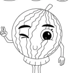 coloriage Pastèque à imprimer gratuitement