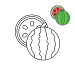 télécharger coloriage Pastèque gratuit