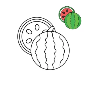 télécharger coloriage Pastèque gratuit