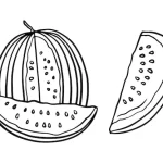 coloriage Pastèque pour enfant de 3 ans