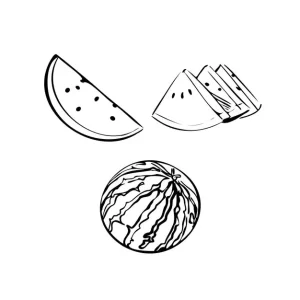 coloriage Pastèque gratuit a imprimer