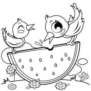 coloriage Pastèque à imprimer a4