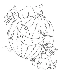 coloriage Pastèque pour enfant de 3 ans