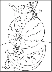 coloriage Pastèque et dessins