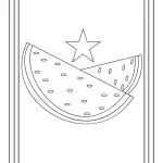 coloriage Pastèque et découpage à imprimer