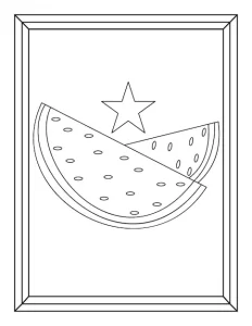coloriage Pastèque et découpage à imprimer