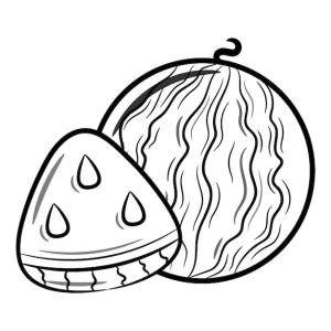 coloriage Pastèque pour enfant gratuit