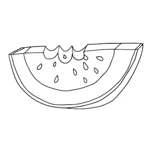 coloriage Pastèque a imprimer pour enfant de 4 ans