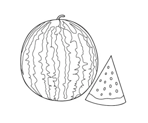 coloriage Pastèque pour enfant de 3 ans