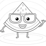 coloriage Pastèque pour enfant